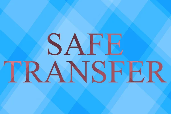 Handwriting text Safe Transfer. Word Written on Wire Transfers electronically Not paper based Transaction Line Illustrated Backgrounds With Various Shapes And Colours. — Foto Stock