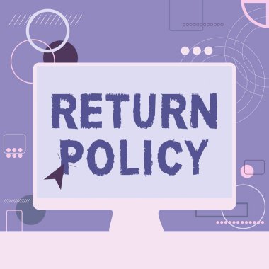 İade Politikasını sunan metin başlığı. Ticari vitrin İade Perakende Perakende Perakende Koşulları ve İmleç Resimleri Boş Ekran İzleme Fikirlerinde Satın Alma Koşulları.
