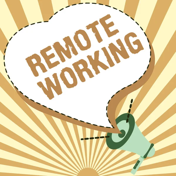 Didascalia concettuale Remote Working. Stile vetrina aziendale che consente ai professionisti di lavorare al di fuori di un ufficio Illustrazione di un altoparlante megafono forte Fare nuovi annunci — Foto Stock