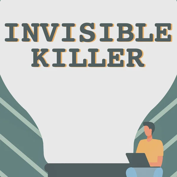 보이지 않는 킬러 (Invisible Killer) 라고도 한다. 개념 이의 미하는 것은 유해 한 신사앉기 와 노트북을 사용하는 것 A Large Light Bulb. — 스톡 사진
