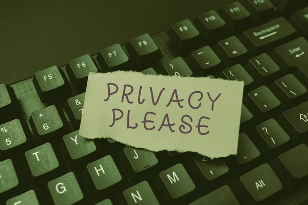 Handwriting text Privacy Please. Business overview asking someone to respect your personal space Leave alone Abstract Typing Product Documentations, Creating Brand New Book — Foto Stock