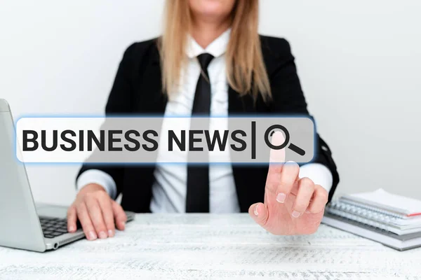 Textskylt med Business News. Affärsidé Kommersiellt meddelande Handelsrapport Marknadsuppdatering Corporate Insight Förklara Företag Problem, Abstrakt Tillhandahålla Tvistlösning — Stockfoto