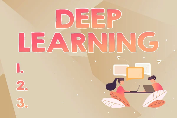 Znak ręcznego pisania Deep Learning. Koncepcja biznesowa Hierarchiczne streszczenia Sztuczna inteligencja Algorytm Abstrakcyjna rozmowa i wywiad, koncepcja globalnej łączności — Zdjęcie stockowe