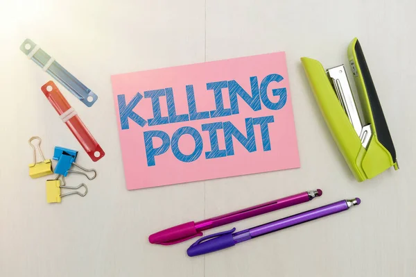 Inspiration showing sign Killing Point. Business overview Phase End Review Stage Gate Project Evaluation No Go Flashy School Office Supplies, Teaching Learning Collections, Writing Tools, — Stockfoto