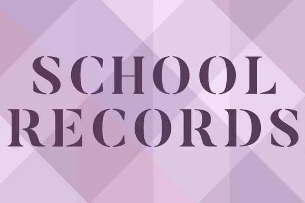 Conceptual display School Records. Business overview Information that is kept about a child at school Biography Line Illustrated Backgrounds With Various Shapes And Colours. — Fotografia de Stock