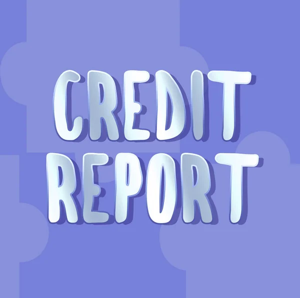 印の信用報告書を示す刺激。ビジネスショーケース借入ラップシートビル&デューズ支払スコア債務履歴ライン様々な形状と色とイラストの背景. — ストック写真