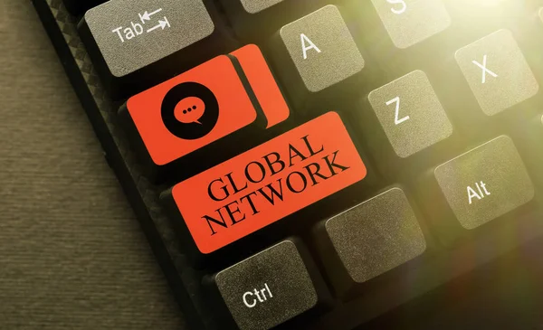 Global Network el yazısı metni. İş genel bakış Tüm Dünya Daktilo Programı Kod Betiği genişliğinde herhangi bir iletişim sistemi, Yeni Çevrimiçi Günlük İndirme Soyut — Stok fotoğraf