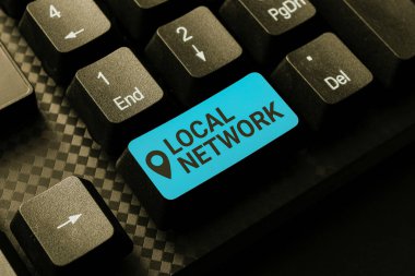 Yerel Ağı gösteren bir tabela. İş görüşü LAN Radyo Dalgaları DSL Boradband Bağlantı Soyut Ofis Yazı İşleri, Daktilo Önemli İş Raporları
