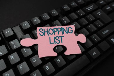 El yazısı, alışveriş listesi. Alışverişe karşı disiplin yaklaşımı anlamına gelen kavram Özet Daktilo Dersi ve Ders Planları, Şarkı Sözleri Yeniden Yazılıyor