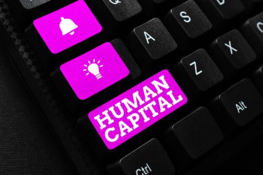 El yazısı İnsan Sermayesi. Somut Kolektif Kaynaklar Yetki Sermaye Eğitimi Yazı Karakteri Hikayesi, Yeni Sosyal Medya Hesabı Oluşturma anlamına gelen kavram