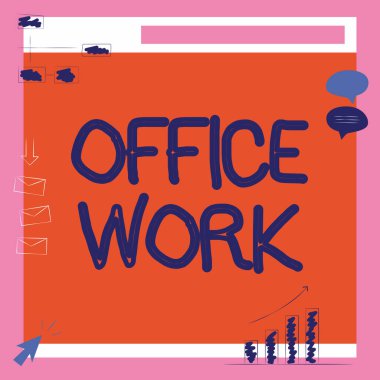 Kavramsal Başlık Ofisi Çalışması. İş yaklaşımı, öncelikle ofis ortamında gerçekleştirilen ve Yönetim Kurulunun Mesajları Alma ve Geliştirme Çalışmalarının İllüstrasyonu.