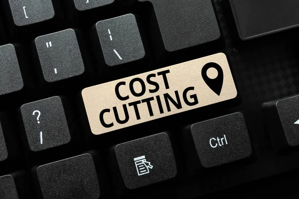 Text caption presenting Cost Cutting. Business showcase Measures implemented to reduced expenses and improved profit Converting Analog Data To Digital Media, Typing Forum Helpful Tips — Stock Photo, Image