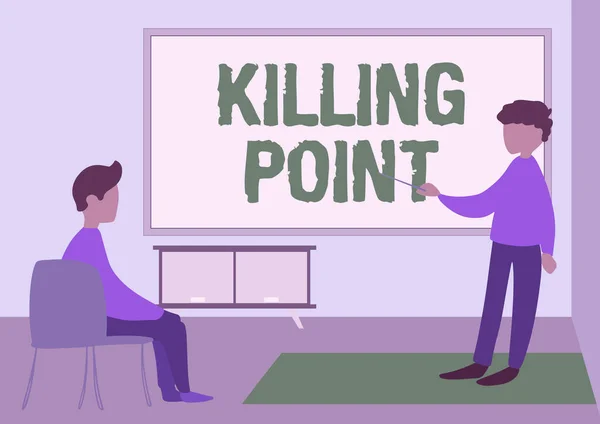 Schrijven met tekst Killing Point. Bedrijfsconcept Fase End Review Stage Gate Project Evaluatie No Go Teacher and Student Drawing having Class Privately Inside A Classroom. — Stockfoto