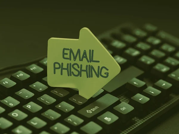 Konceptuální titulek Email Phishing. Obchodní nápad E-maily, které mohou odkazovat na webové stránky, které distribuují malware psaní Film Recenze Článek, psaní čerstvé potraviny Blog Článek — Stock fotografie