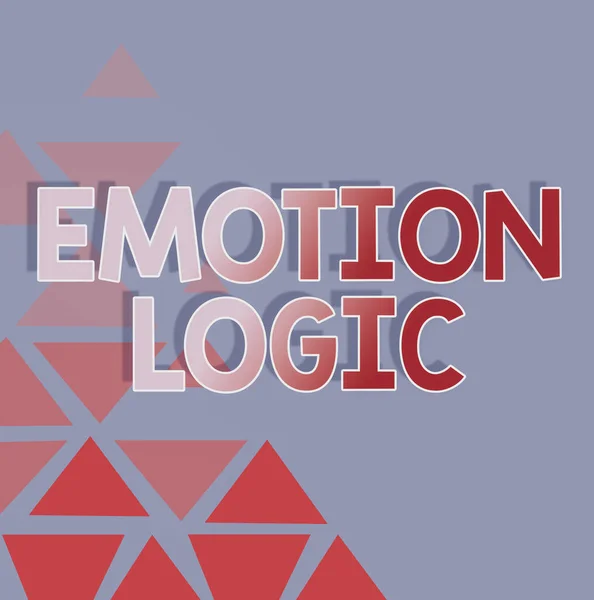 Kézírás szöveg Emotion Logic. Fogalmi fotó Szív vagy agy lélek vagy intelligencia Összezavarodottság Egyenlő egyensúly vonal Illusztrált hátterek különböző formák és színek. — Stock Fotó