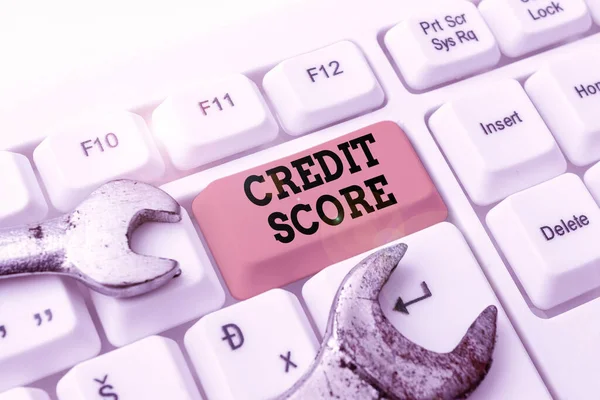 Conceptuele weergave Credit Score. Bedrijfsoverzicht Vertegenwoordig de kredietwaardigheid van een individuele kredietverstrekker beoordeling Upgraden en repareren van oude website, verbeteren van softwarecodes — Stockfoto