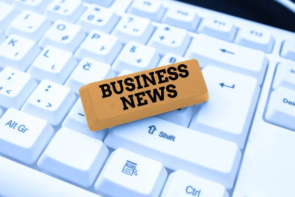 Inspirace na ceduli Business News. Koncepce znamená obchodní upozornění obchodní zpráva Aktualizace trhu firemní pohled Vytváření nové koncepce psaní hry, Abstraktní řešení problému psaní — Stock fotografie