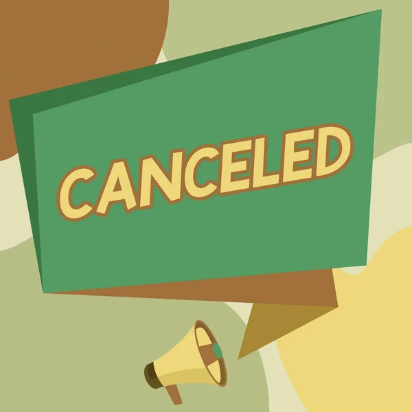 Conceptual display Canceled. Internet Concept to decide not to conduct or perform something planned or expected Megaphone Drawing Speaking To Chat Box Making Announcement. — Stockfoto