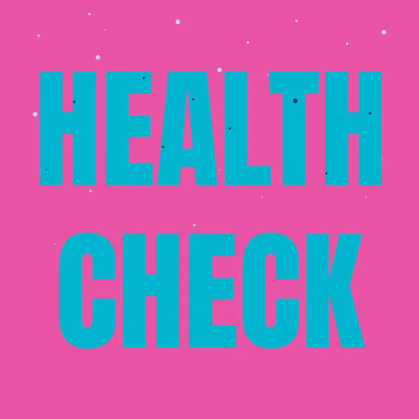 Text zeigt Inspiration Health Check. Business Schaufenster Medical Examination Wellness und General State Inspection Line Illustrierte Hintergründe mit verschiedenen Formen und Farben. — Stockfoto