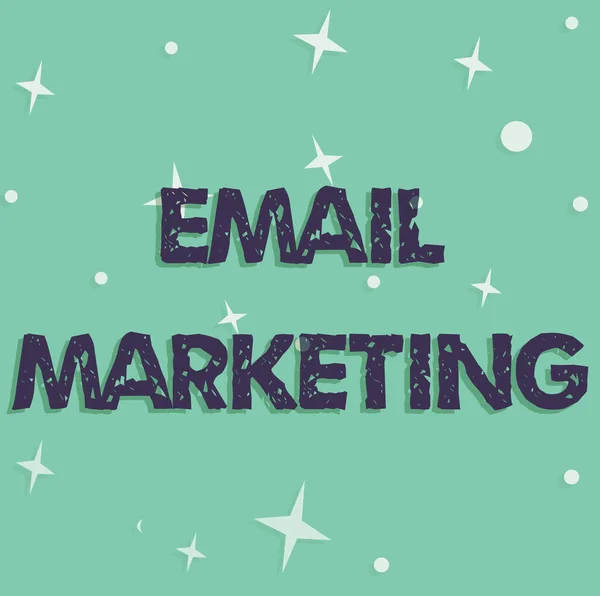Σήμα κειμένου που δείχνει Email Marketing. Επιχειρηματική βιτρίνα προσέλκυση δυνητικού αγοραστή με την επικοινωνία μέσω του μηνύματος Γραμμή Εικονογραφημένα Backgrounds με διάφορες μορφές και χρώματα. — Φωτογραφία Αρχείου