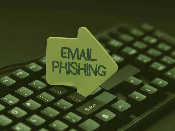 Conceptual caption Email Phishing. Business idea Emails that may link to websites that distribute malware Typewriting Movie Review Article, Typing Fresh Food Blog Article — Stock Photo, Image