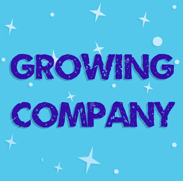 Conceptual caption Growing Company. Business concept a business firm that is still undergoing a development Line Illustrated Backgrounds With Various Shapes And Colours. — 图库照片