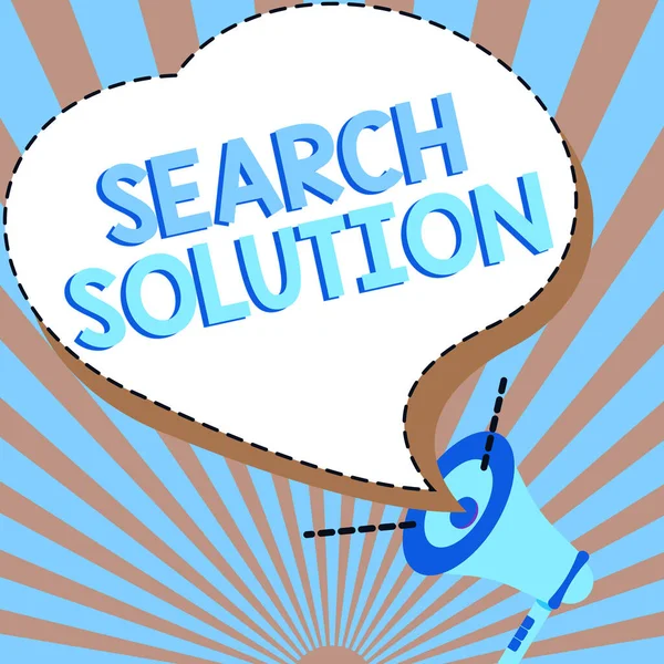 Правообладатель иллюстрации Search Solution Деловой подход к поиску подходящего ответа при решении проблемы Иллюстрация громкого мегафона Докладчик делает новые объявления — стоковое фото