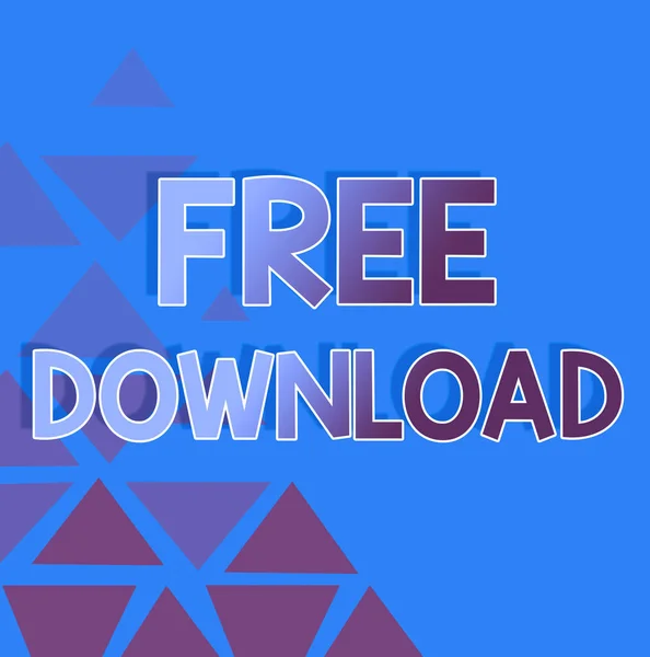 Sign displaying Free Download. Concept meaning Key in Transfigure Initialize Freebies Wireless Images Line Illustrated Backgrounds With Various Shapes And Colours. — 图库照片