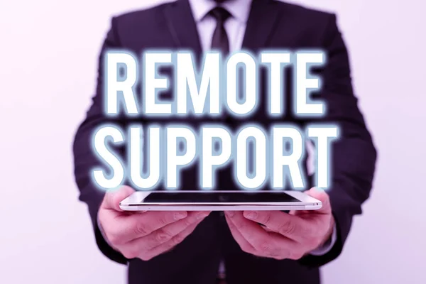 Inspiration showing sign Remote Support. Business idea type of secure service, which permits representatives to help Presenting New Technology Ideas Discussing Technological Improvement — Stock Photo, Image