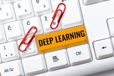 Derin Öğrenme işaretini gösteren ilham. İş fuarı hiyerarşik soyut eylemler Yapay Zeka Algoritması Çevrimiçi Turizm Rehberi, İnternet Fikirleri ve Tasarımları Aranıyor