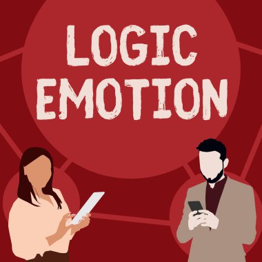 Mantıksal Duygu sunan metin başlığı. Kavramsal fotoğraf Nahoş Duygular, Fikir Aramakla meşgul Ortakların Makul Zihin İllüzyonuna dönüştü.