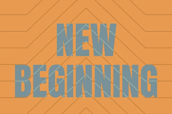 Handwriting text New Beginning. Concept meaning Different Career or endeavor Starting again Startup Renew Line Illustrated Backgrounds With Various Shapes And Colours. — Stock Photo, Image