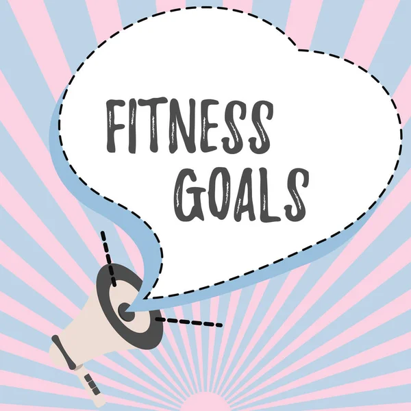 Sign displaying Fitness Goals. Business overview Loose fat Build muscle Getting stronger Conditioning Illustration Of A Loud Megaphone Speaker Making New Announcements — Stock Photo, Image