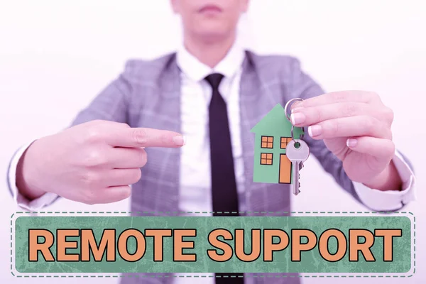 Conceptual display Remote Support. Business approach type of secure service, which permits representatives to help Planning On Moving Into New Home Ideas, Creating Plans For Family Future — Stock Photo, Image