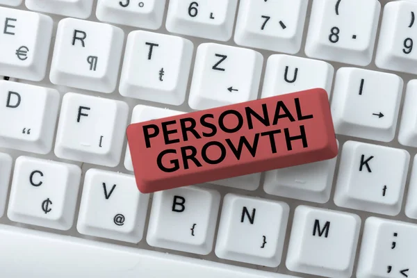 Handwriting text Personal Growth. Conceptual photo a longterm process which shows the development of a human Editing And Publishing Online News Article, Typing Visual Novel Scripts — Stock Photo, Image