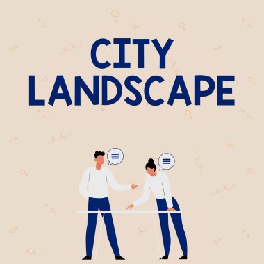 Kavramsal manşet Şehir Manzarası. Bir şehrin ya da kentsel alanın fiziksel yönlerinin iş görüşü - 42698