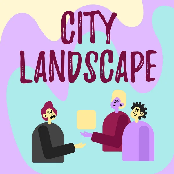 Szöveg felirat bemutatása City Landscape. Üzleti ötlet fénykép egy város vagy városi terület fizikai jellemzőiről -42471 — Stock Fotó