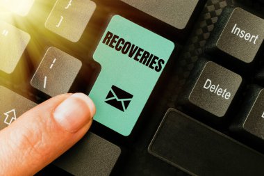 Metin Kurtarmaları gösterimi yazılıyor. Çevrimiçi Dükkan Ögelerinin Soyut Kayıt Listesi, Güncellenmiş İnternet Veri Düzenlemesi, kayıp bir şeyin bulundurma veya kontrolünü geri alma süreci için kelime