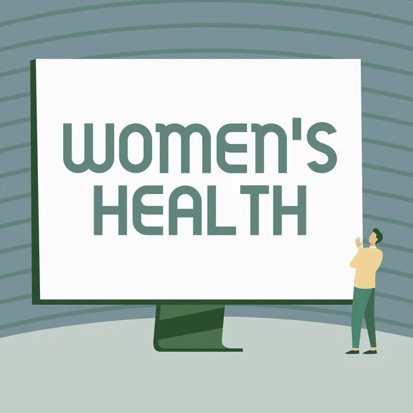 Εννοιολογικός τίτλος "Υγεία των Γυναικών". Business showcase Women s is physical health contacts avoiding disease Man Standing Drawing. — Φωτογραφία Αρχείου