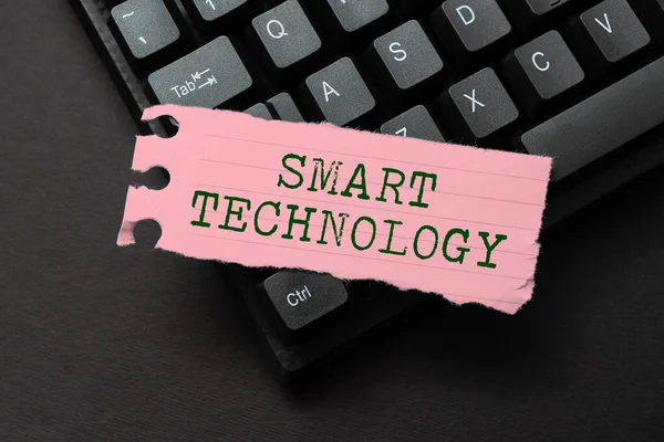 Text caption presenting Smart Technology. Conceptual photo used to protect and prevent errors in hard drives Editing And Retyping Report Spelling Errors, Typing Online Shop Inventory — Stockfoto