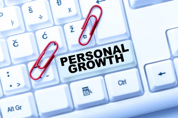 Writing displaying text Personal Growth. Concept meaning a longterm process which shows the development of a human Abstract Typing New Antivirus Program, Typing Internet Virus Lists — Stock Photo, Image