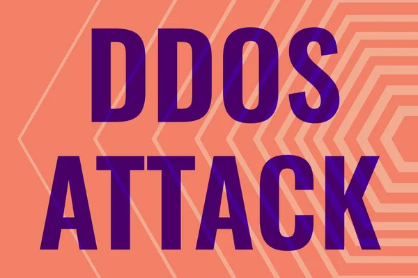 Χειρόγραφο κείμενο επίθεση DDO. Επιχειρηματική επισκόπηση διαταραχθεί η πρόσβαση στο κανονικό διακομιστή που προκαλείται από κακόβουλο σύστημα Line Illustrated Backgrounds με διάφορες μορφές και χρώματα. — Φωτογραφία Αρχείου