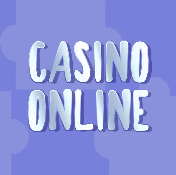 Inspiración mostrando signo Casino Online. Palabra escrita en el juego de poker de ordenador Gamble Royal Bet Lotto High Stakes Line fondos ilustrados con varias formas y colores. — Foto de Stock