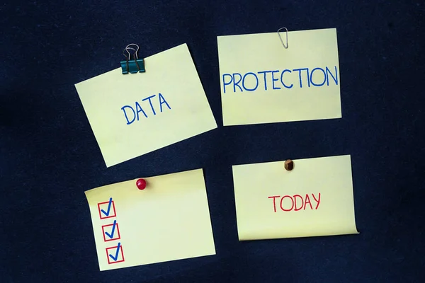 Inspiración mostrando signo Protección de datos. Idea de negocio Proteja las direcciones IP y los datos personales del software dañino — Foto de Stock