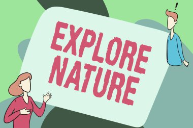 Kavramsal ekran Doğayı Keşfeder. İnternet Konsepti İş Arkadaşlarıyla Gezgin Bayan Resimlerinin Zevkini Çıkararak Kırsal Bölgeyi Keşfediyor.