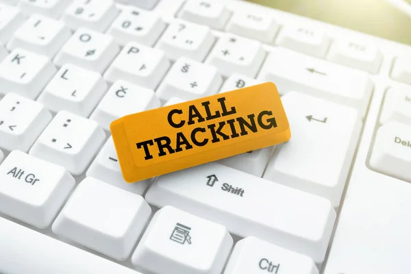 Inspiration showing sign Call Tracking. Business idea Organic search engine Digital advertising Conversion indicator Creating New Typing Game Concept, Abstract Typing Problem Solutions — Stockfoto