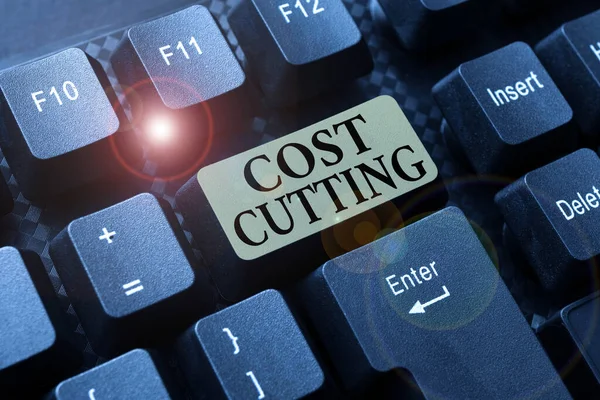 Text caption presenting Cost Cutting. Business approach Measures implemented to reduced expenses and improved profit Abstract Deleting Browser History, Editing And Organizing Online Files — Stock Photo, Image