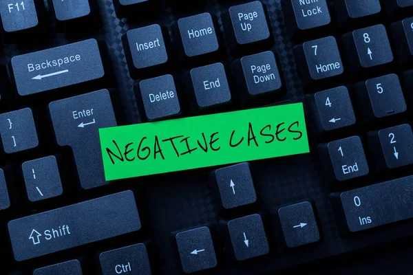 Inspiration showing sign Negative Cases. Word Written on circumstances or conditions that are confirmed to be false Abstract Giving Story Writing Tips, Offering Online Bookkeeping Services — Zdjęcie stockowe