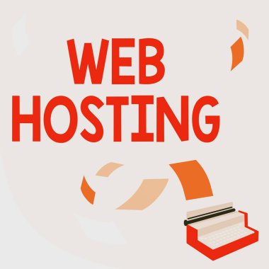 Web sunuculuğunu gösteren bir ilham. İnternet Konsepti işi, bir sunucuya birden fazla Yüzen Kağıt Çizimli Vintage Daktilo 'da veri depolama olanağı sağlıyor.
