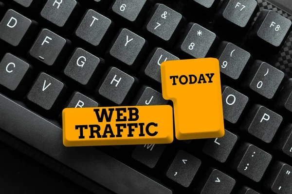 Fogalmi felirat Web Traffic. Internet Concept mennyiségű web-felhasználók és megkísérelt látogatás mért egy honlapon Csatlakozás az Online Barátok, ismerkedést az interneten — Stock Fotó